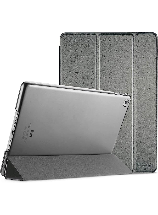 Smart Case For Ipad Air 2 (2014 Release), Ultra Slim Lightweight Stand Protective Case Shell With Translucent Frosted Back Cover For Apple Ipad Air 2 (A1566 A1567) -Metallic