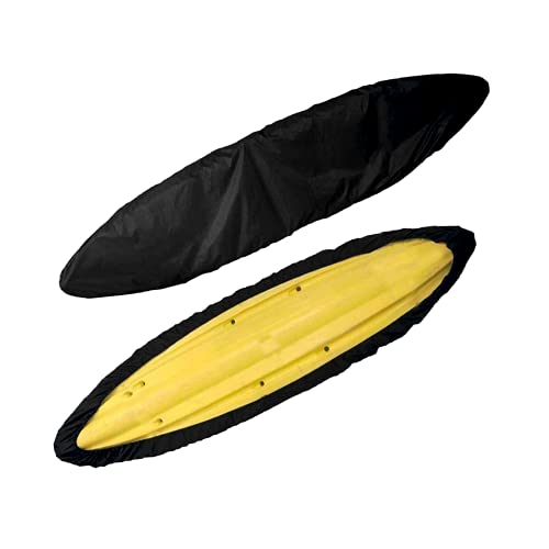 J&C Kayak Covers for Outdoor Storage Waterproof Canoe Cover Dust Proof Fits 8ft 10ft 12ft 13ft 14ft 15 16 17 18ft 19 ft 210D Polyester Anti Sunlight Fishing Boat Protector - Image 1
