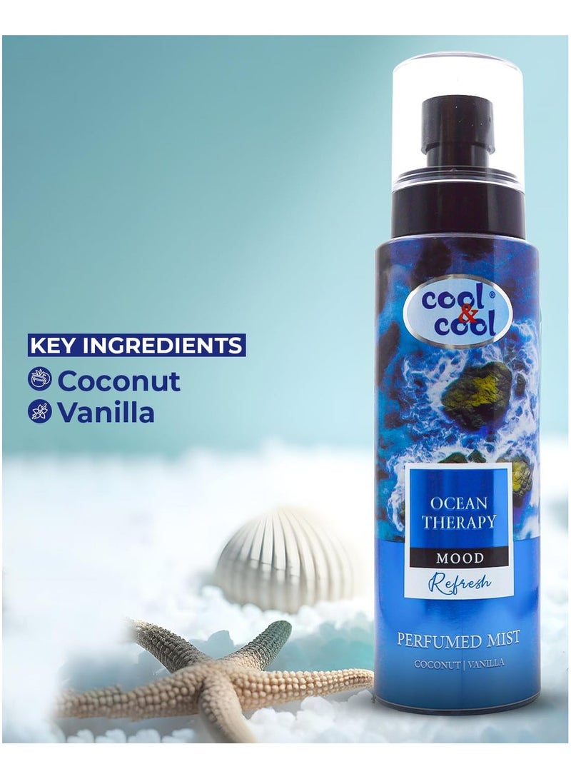 Cool & Cool Perfumed Mist Ocean Therapy 250ML - Coconut & Vanilla, Refreshing Tropical Body Mist for Men & Women - Image 2
