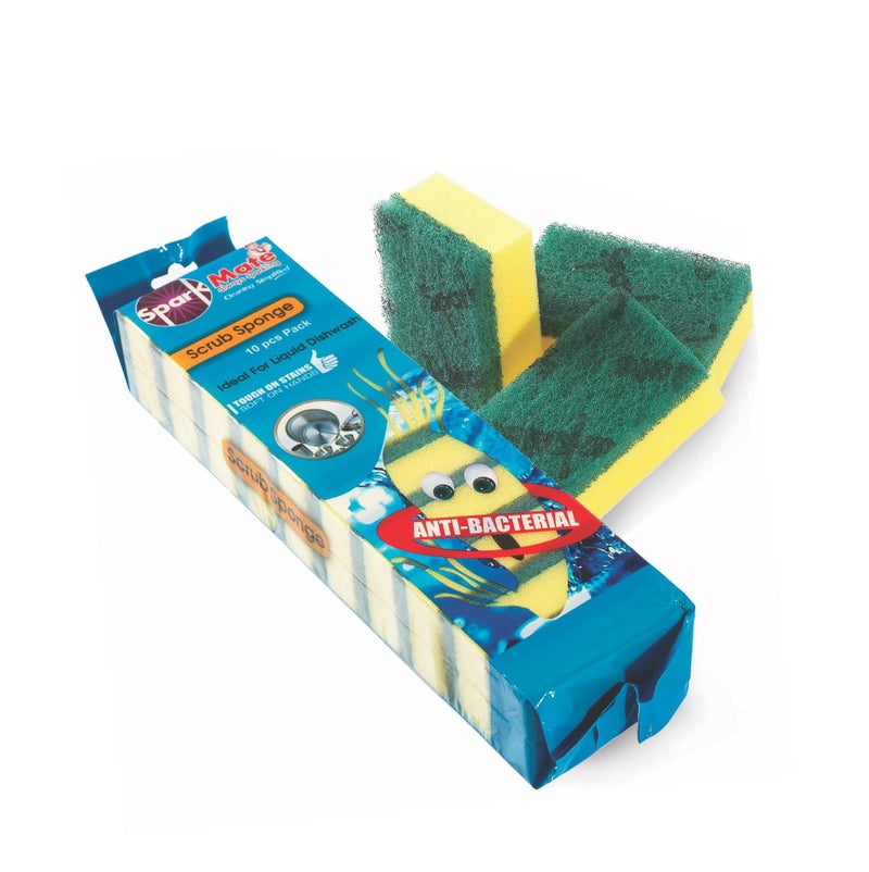 Sparkmate By Crystal Scrub Sponge,Set of 10, 8cm X 5cm - Image 2