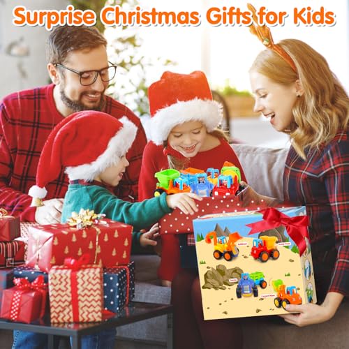 ORWINE Inertia Toy Early Educational Toddler Baby Toy Friction Powered Cars Push and Go Cars Tractor Bulldozer Dumper Cement Mixer Engineering Vehicles Toys for Children Boys Girls Kids Gift 4PCS - Image 2