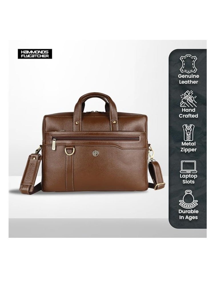 HAMMONDS FLYCATCHER Leather Executive Office Bag - Shoulder Laptop Messenger Bag for Men - Fits MacBook, Notebook up to 16 Inch - Crossbody Handbag with Shoulder Straps |  LB201_MH | S5RT  - Image 3