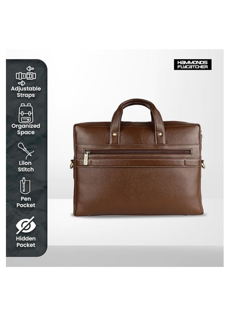 HAMMONDS FLYCATCHER Leather Executive Office Bag - Shoulder Laptop Messenger Bag for Men - Fits MacBook, Notebook up to 16 Inch - Crossbody Handbag with Shoulder Straps |  LB201_MH | S5RT  - Image 4