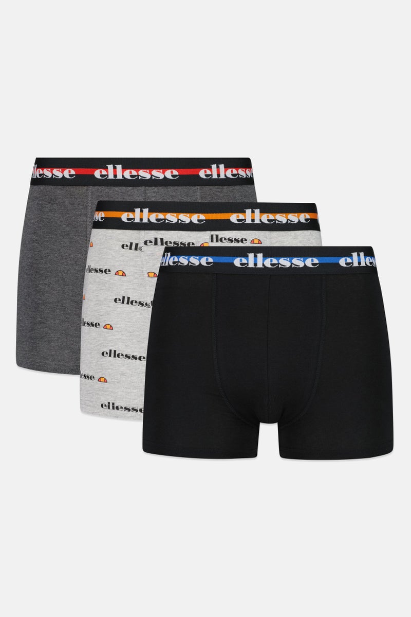 Ellesse Men 3 Pieces Brand Logo Trunks, Multicolor - Image 1