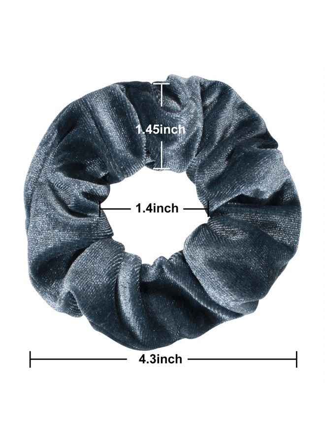 Whaline 12Pcs Blue Gray Theme Hair Scrunchies Velvet Elastics Scrunchy Bobbles Soft Hair Bands Hair Ties Hair Accessories for Girls, Women - Image 2