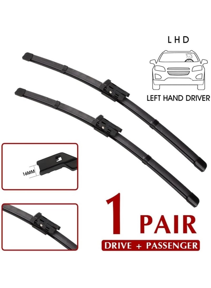 Elshafey Wiper Blade Window Windscreen Windshield Wipers Blade Button Auto Accessories Compatible with Porsche 911 (991) 22"+21" 2011-2017 Perfect fit for windshields - Image 3