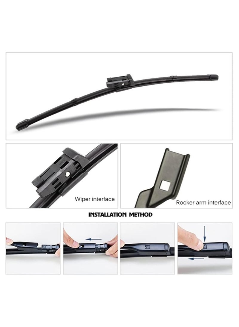 Elshafey Wiper Blade Window Windscreen Windshield Wipers Blade Button Auto Accessories Compatible with Porsche 911 (991) 22"+21" 2011-2017 Perfect fit for windshields - Image 4