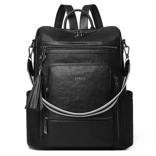 Shrrie Vegan Leather Laptop Backpack for Women 15.6 inch Work Backpack Fashion Travel Backpack Purse for Travel College Work - Image 1