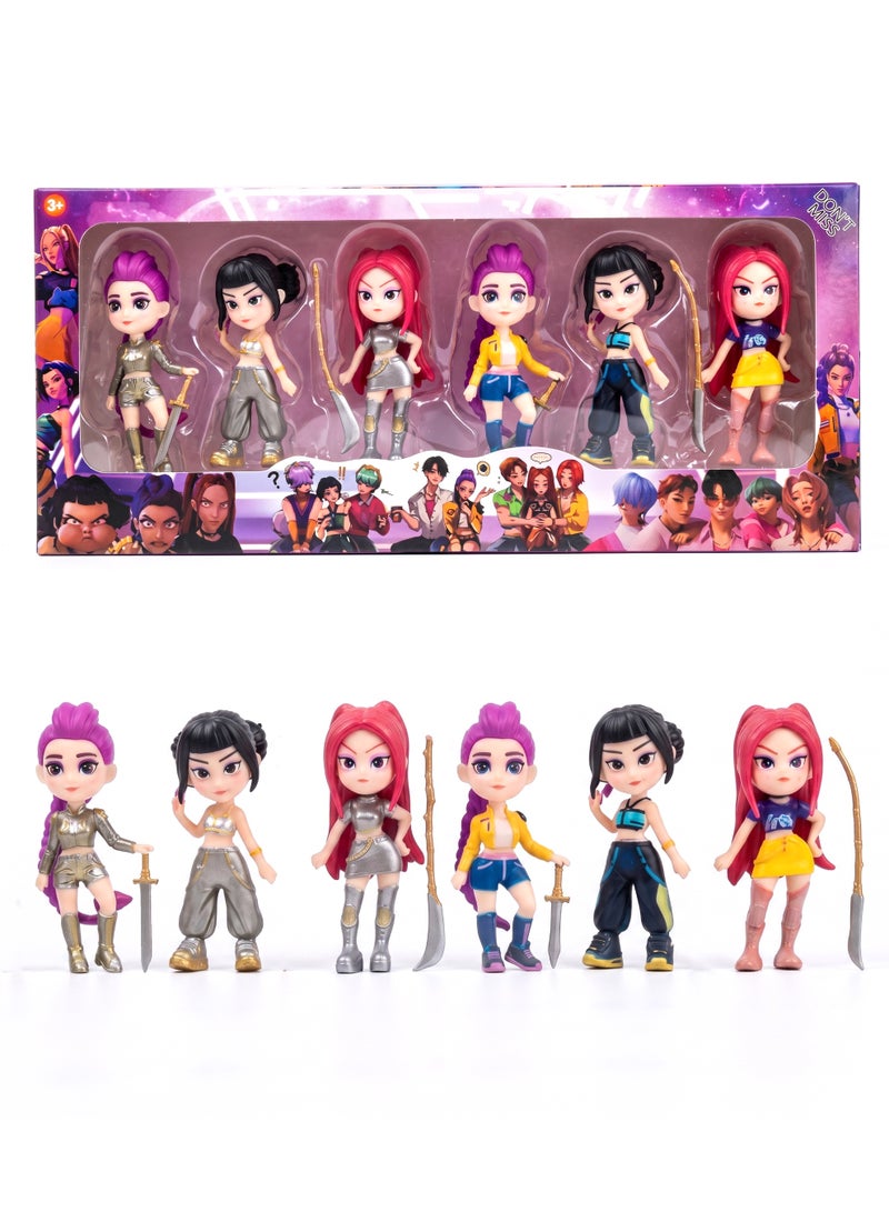 REZZOSS KPOP Demon Hunters 6-Piece Mini Action Figure Set – 10cm K-Pop Idol Collectible Dolls KPOP Figures | Premium PVC Toy Figures for Kids, Girls & Fans | Vibrant Music Group Inspired Desk Decoration | Best Birthday, Christmas & Eid Gift for Teens & Collectors - Image 1