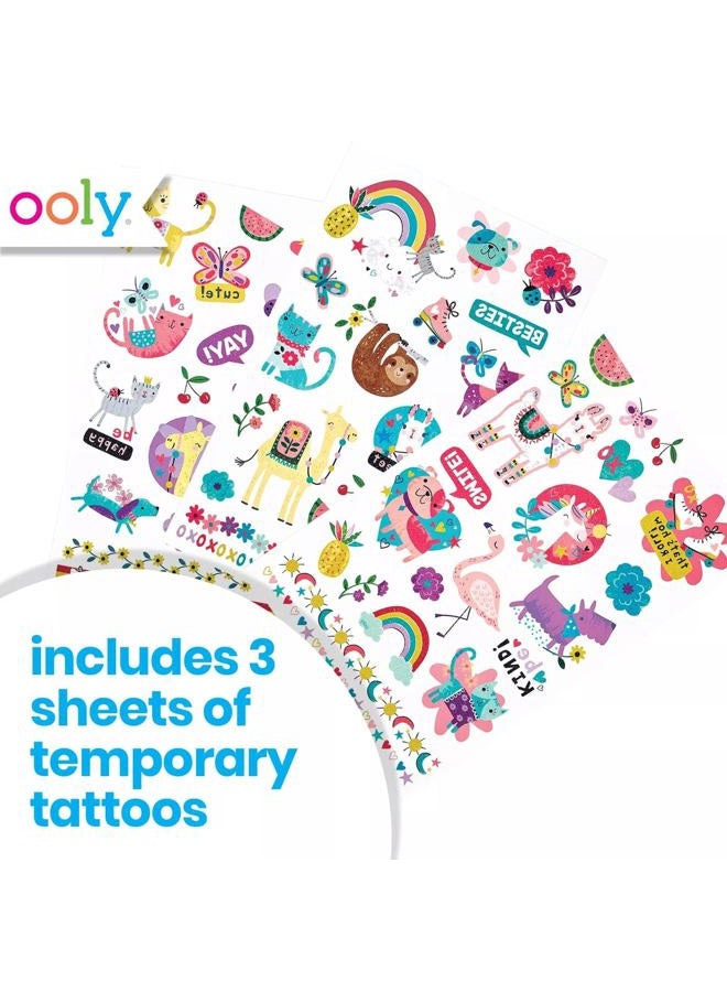 Ooly 50 وشم مؤقت لامع للأطفال، آمن وغير سام، هدايا حفلات، حرف صيفية للأطفال من 4-8 سنوات، مثالية لملء أكياس الهدايا وزينة أعياد الميلاد الممتعة - أصدقاء ممتعون - Image 2