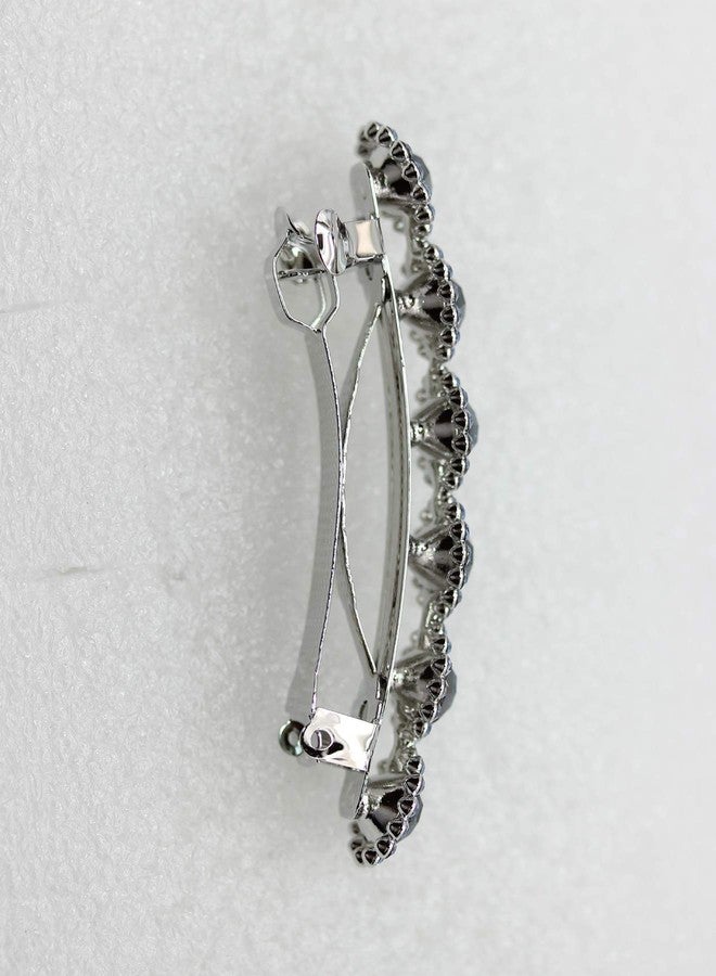 Faship Clear Rhinestone Crystal Floral Small Hair Barrette Clip - Image 4