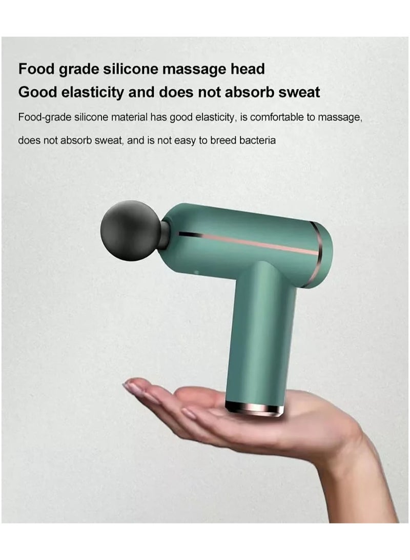 إسكدنيا مسدس تدليك كهربائي محمول لتدليك العضلات، جهاز مساج كهربائي صغير محمول مع شاشة LCD و4 رؤوس تدليك قابلة للاستبدال للرجال والنساء وتدليك الكتف والرقبة والظهر - Image 5