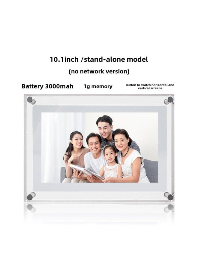 Fengye Acrylic High-definition Digital Photo Frame 5 7 10.1 Inch Ips Screen Electronic Photo Album Transparent High-end Gifts-Color:10.1 Inch Stand-alone (horizontal And Vertical Key Switch)
