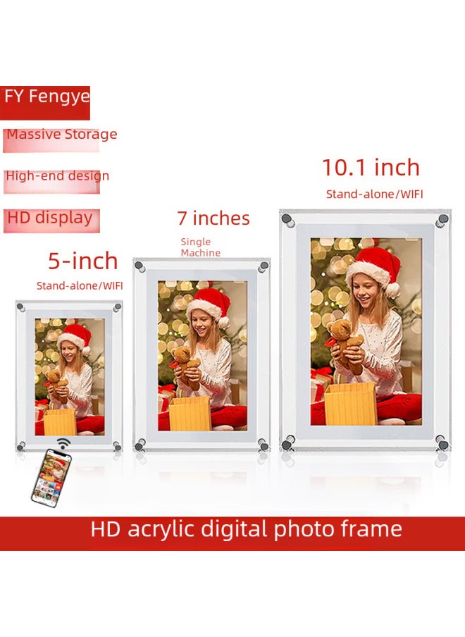 Fengye Acrylic High-definition Digital Photo Frame 5 7 10.1 Inch Ips Screen Electronic Photo Album Transparent High-end Gifts-Color:10.1 Inch Stand-alone (horizontal And Vertical Key Switch)