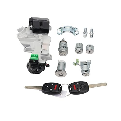 ZPZPHOM Ignition Switch Door Lock Cylinder Fuel Cap Steering Starter Switch Housing, Immobilizer Keys Transponder 48 Chips with Panic, Complete Lock Set for Honda Accord 2003 2004 2005 ZPZPHOM - Image 1