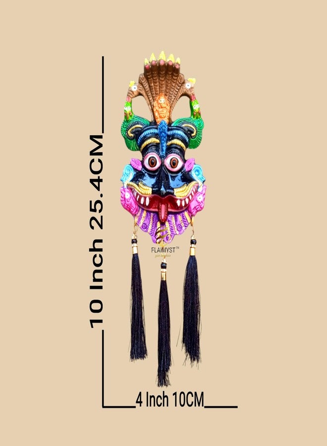 FLAIMYST Kirtimukha for Home Door in Aluminium Metal, Kirtimukha Wall Hanging for Home Decor, Nazar Battu Vastu & Traditional Indian Decor (Black Multicolor) - Image 2