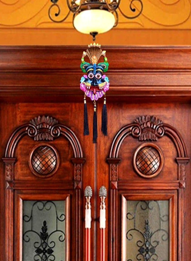 FLAIMYST Kirtimukha for Home Door in Aluminium Metal, Kirtimukha Wall Hanging for Home Decor, Nazar Battu Vastu & Traditional Indian Decor (Black Multicolor) - Image 3