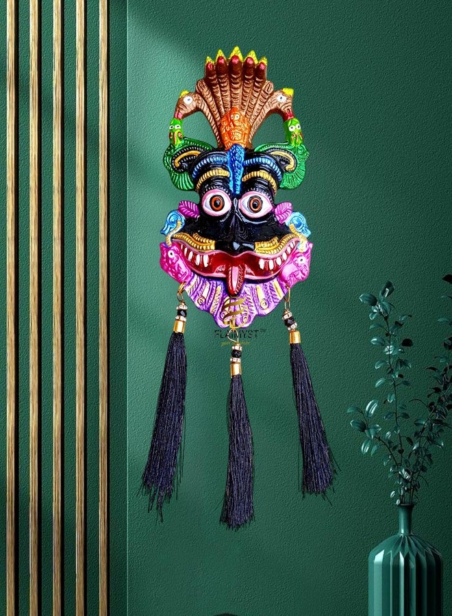 FLAIMYST Kirtimukha for Home Door in Aluminium Metal, Kirtimukha Wall Hanging for Home Decor, Nazar Battu Vastu & Traditional Indian Decor (Black Multicolor) - Image 1