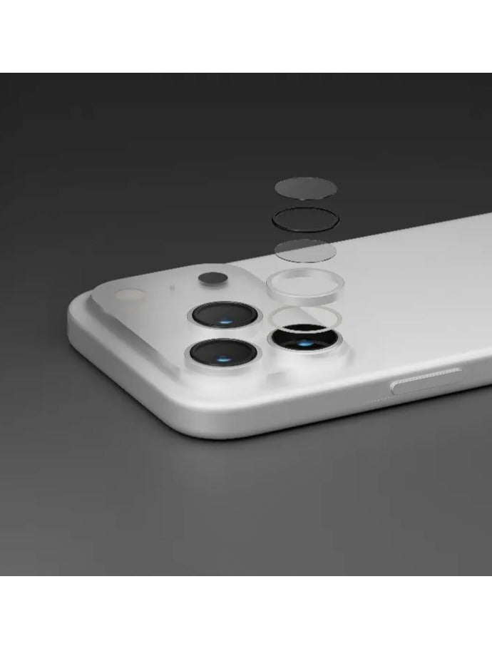 LEVELO iPhone 17 Pro / 17 Pro Max Lens Protector / Scratch Resistant / Lucent Duo Lens Protector With 99% Transmittance / Lens Protector with 2x Titanium Alloy - Titanium Silver - Image 4