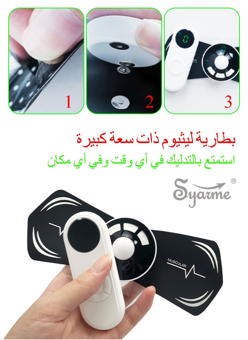 Syarme Neck Massager, Wireless TENS Unit Muscle Stimulator, Rechargeable Compact Unit EMS Muscle Stimulator, 8 Modes 18 Force Adjustment - Black  - Image 4