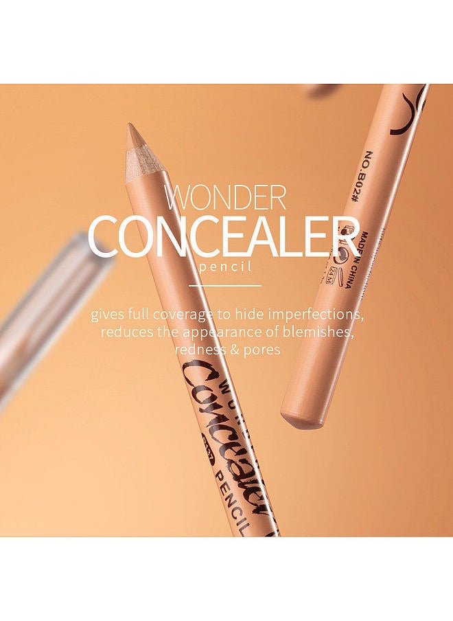 Menow - MENOW 12Pcs x 1.3g Wooden Pole Concealer Pencils Under-eye Pen Full Coverage Hide Imperfections Waterproof Long-lasting Highlight Pen - Image 1