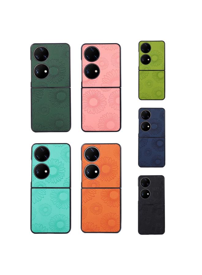 اس-توب جراب هاتف Huawei P50 Pocket بنمط عباد الشمس من البولي يوريثان الحراري والبولي كربونات المقاوم للصدمات - Image 4