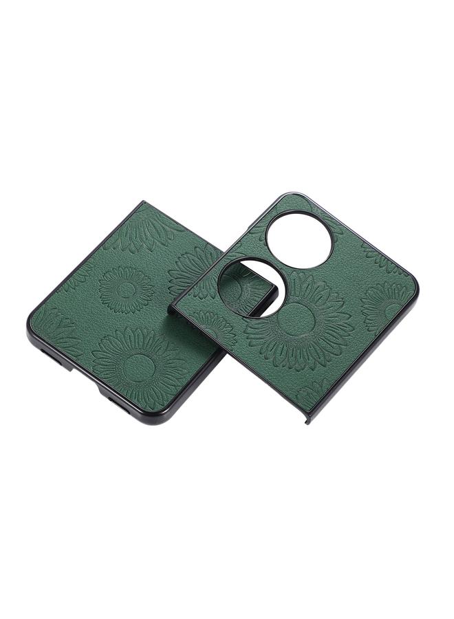 اس-توب جراب هاتف Huawei P50 Pocket بنمط عباد الشمس من البولي يوريثان الحراري والبولي كربونات المقاوم للصدمات - Image 3