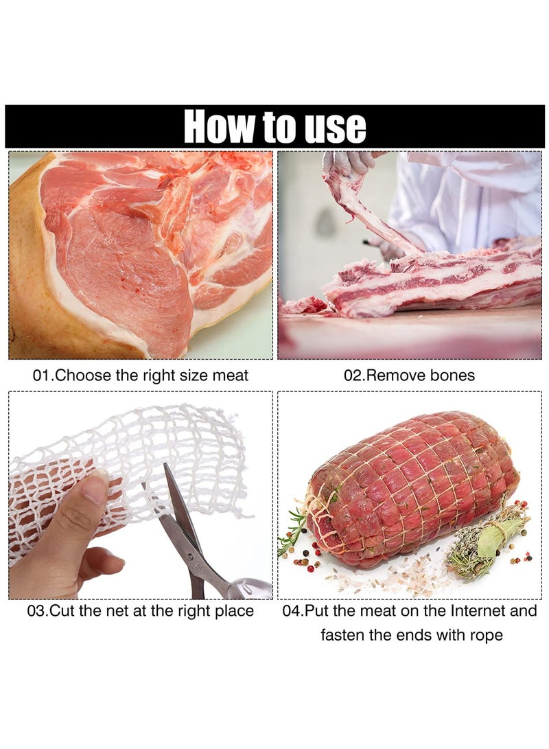 SOLARAE 5m Meat Netting Roll, Size 18, Elastic Smoked Meat Poultry Ham Netting Meat Butcher Twine Net Roll Wrapping Net, Beef Netting Roll for Meat Cooking Meat Sausage Making - Image 4