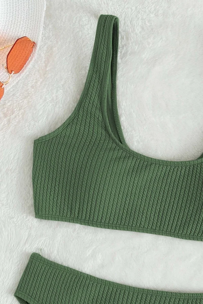 Angelsin Special Twill High Waist Tankini Bikini Set