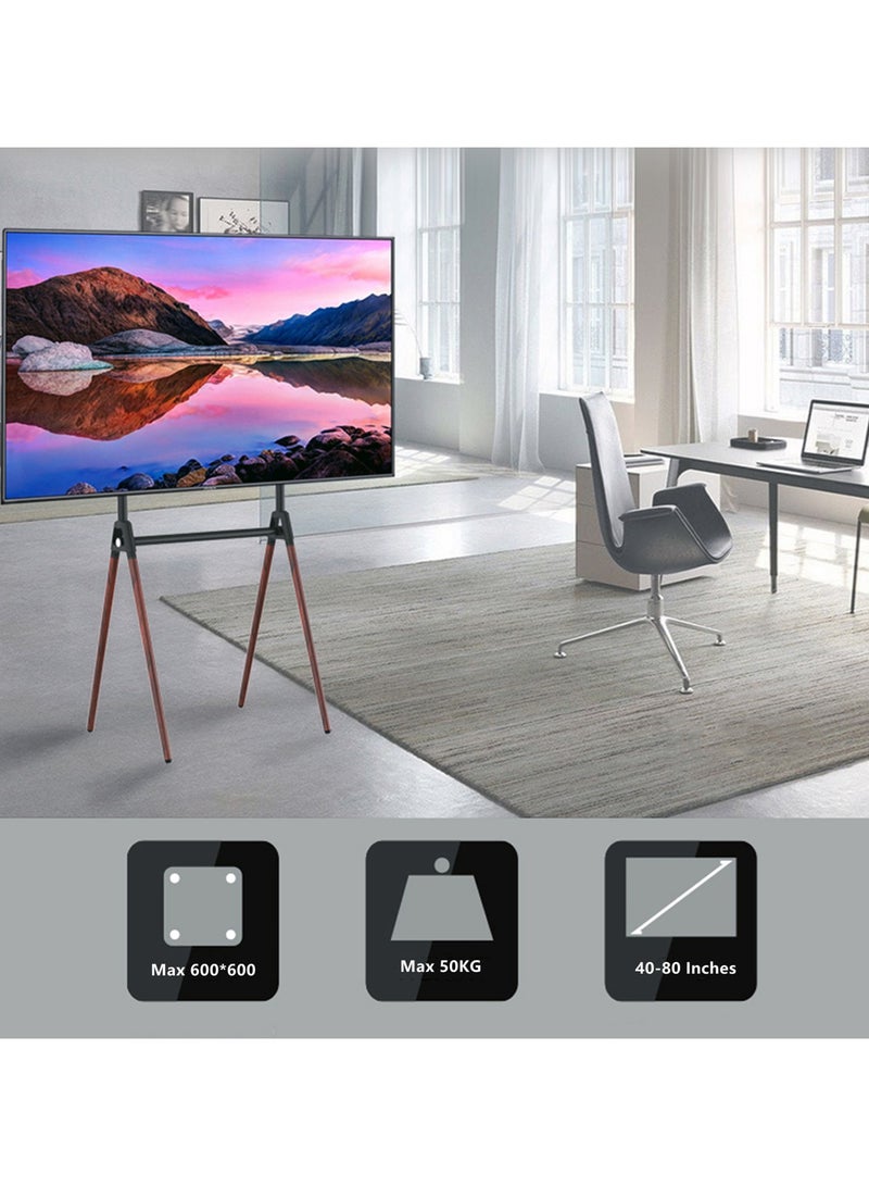 هيكسدريم حامل تلفزيون متحرك فني لشاشات LCD وLED وOLED مقاس 40 إلى 80 بوصة اكتشف الحامل الأرضي متعدد الاستخدامات والمتين للشاشات الكبيرة، مثالي للمكاتب والمعارض والمسارح المنزلية - Image 2