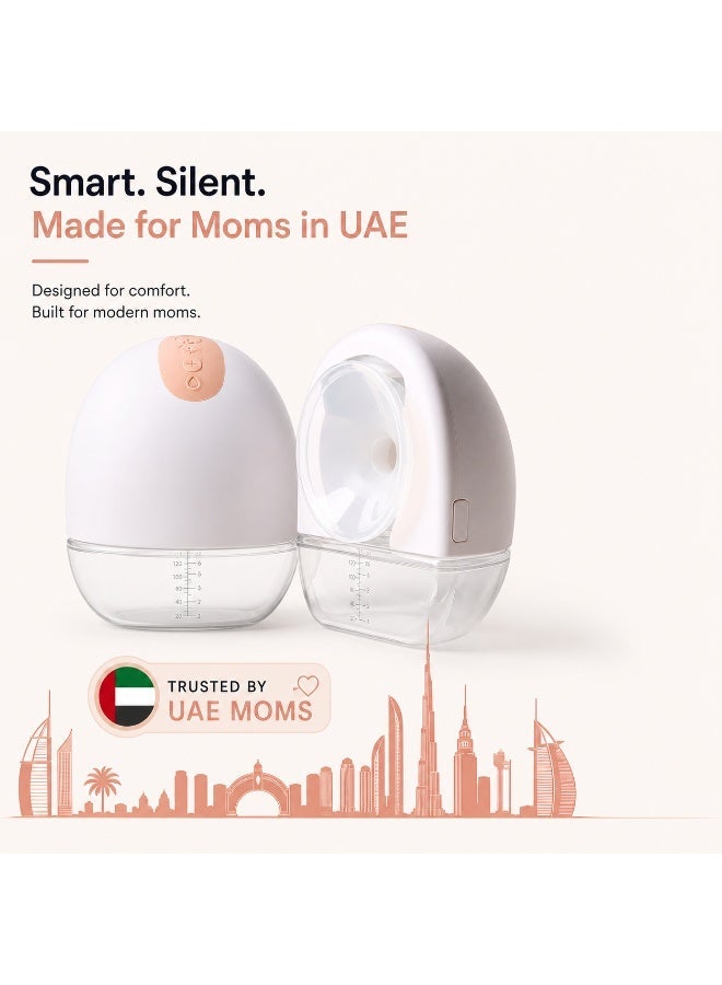 بيريفيت مضخة حليب، مضخة حليب كهربائية محمولة لاسلكية مع 2 أوضاع و8 مستوى، يمكن ارتداؤها وبدون استخدام اليدين، مضخة حليب الكل في واحد غير مؤلمة، شاشة LED، درع بقطر 15 مم، 160 مل، عبوة واحدة - Image 1