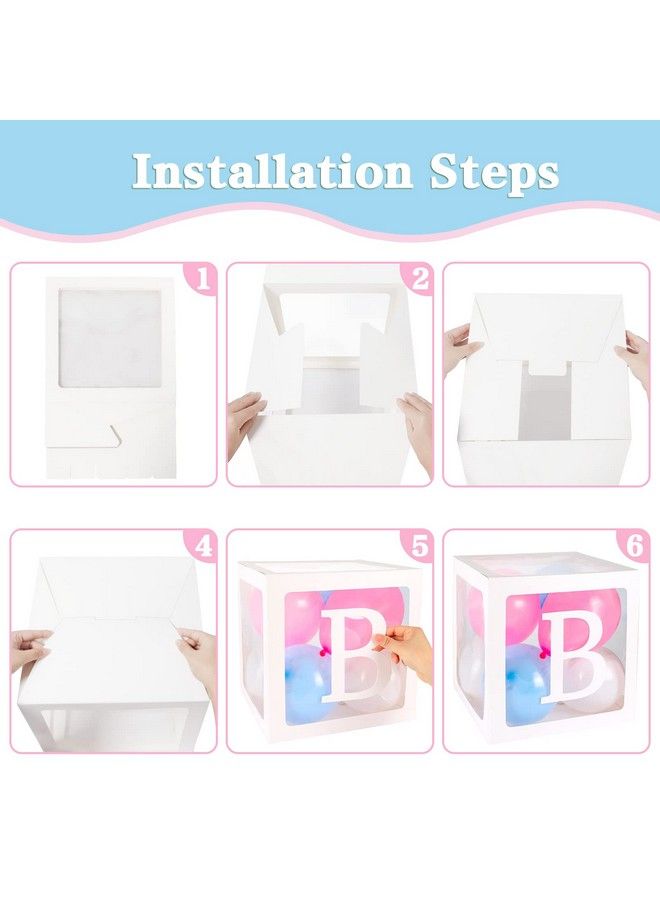 RUBFAC Baby Boxes With 41 Letters And 36 Balloons 4Pcs Clear Balloon Boxes For Baby Shower Gender Reveal Girl Boy Blocks Birthday Party Decorations - Image 5