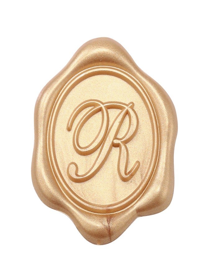 Yoption Wax Seal Stickers, 50 Pcs Metallic Light Gold Self- Adhesive Initial Alphabet R Envelope Seal Stickers, Perfect for Wedding Christmas Birthday Party Gift Wrapping - Image 1