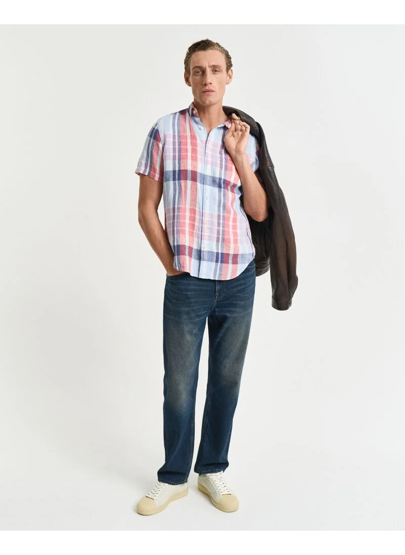 GANT Gant Regular Linen Madras Ss Shirt