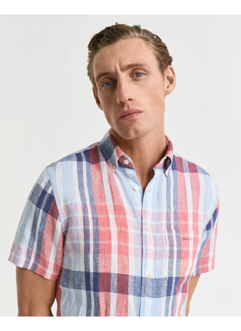 GANT Gant Regular Linen Madras Ss Shirt