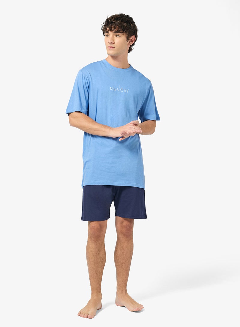 سفنتي فايف طقم بيجامة تي شيرت وشورت - Image 5