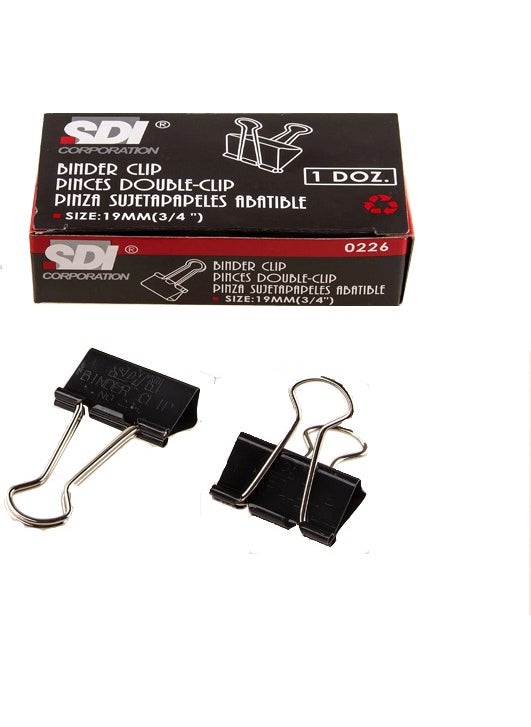 Double A - Sdi 0226 Double Metal Clip 19 Mm 12 Li (1 Pack of 12 Pcs) - Image 1
