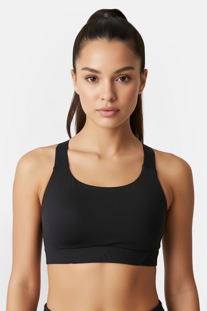 Adidas سروال رياضي نسائي بملاءمة شعار العلامة التجارية، أسود - Image 1