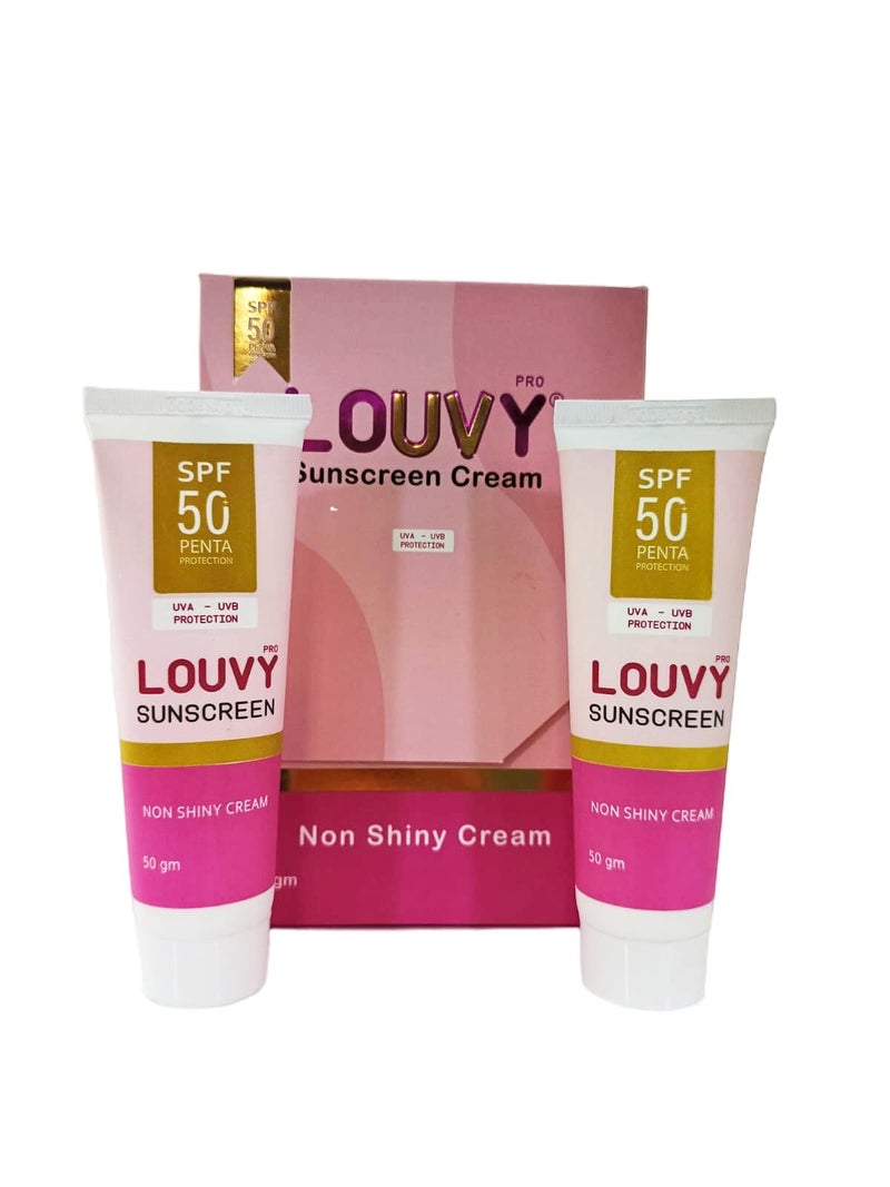 LOUVY sunscreen - non shiny cream - UVA - UVB protection - SPF 50