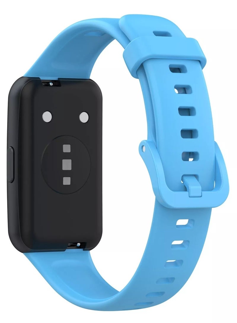 Watch Band For Huawei Band 7 Smartwatch Replacement Sport Bracelet Silicone Strap Sky Blue - Image 1