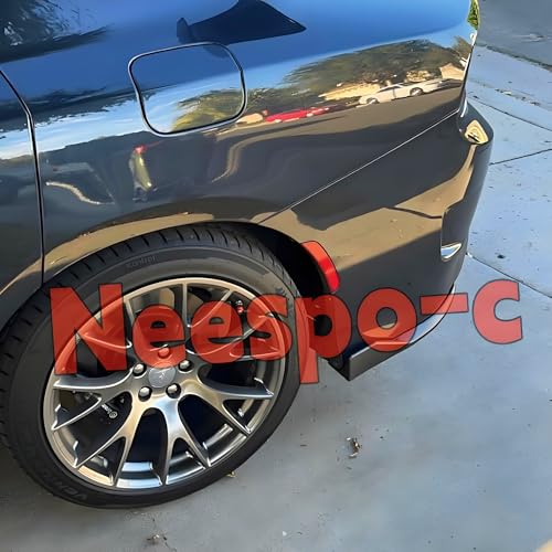 NEESPOC Rear Bumper Spoiler Diffuser Splitter Protector Fit for Dodge Charger SRT, R/T 392, GT, Scat Pack, Daytona 2015-2023, 2PCS Rear Bumper Side Lip Aprons Valence Spat Accessories (Gloss Black) - Image 5