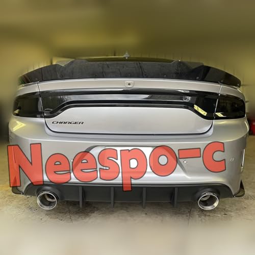 NEESPOC Rear Bumper Spoiler Diffuser Splitter Protector Fit for Dodge Charger SRT, R/T 392, GT, Scat Pack, Daytona 2015-2023, 2PCS Rear Bumper Side Lip Aprons Valence Spat Accessories (Gloss Black) - Image 4