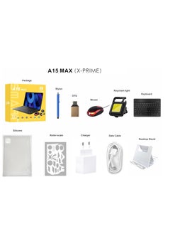 X - Prime X-Prime A15 Max 10.1" HD Display Android 13 Slim Smart Tablet PC with Keyboard, Mouse, Dual SIM, 5G Network, Wifi Tablet, 8GB RAM 256GB ROM, Dual Camera, Google Meet and Zoom Supported (Grey)  - Image 2