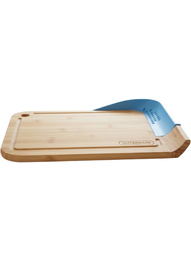 Bamboo Cutting Board with Integrated ABS Colander – Durable Kitchen Chopping Board for Vegetables, Fruits & Meat – Multi-Functional Cut & Drain Board for Easy Washing and Food Prep – Ideal Charcuterie and Kitchen Gift, 39x26x4.2 cm - Image 5