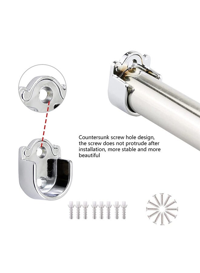 Peachjoy Closet Rod End Support, 4 Pcs Stainless Steel Heavy Duty Closet Pole Sockets,  Rod Holder with Screws, Easy Installation Or Quick Removal Shower Curtain Hanging Tube Rod Bracket (25mm) - Image 3