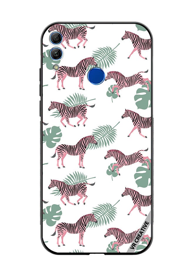 Protective Case Cover For Honor 10 Lite Vector Zebra And Palm Leaves Isolated On White Design Multicolour