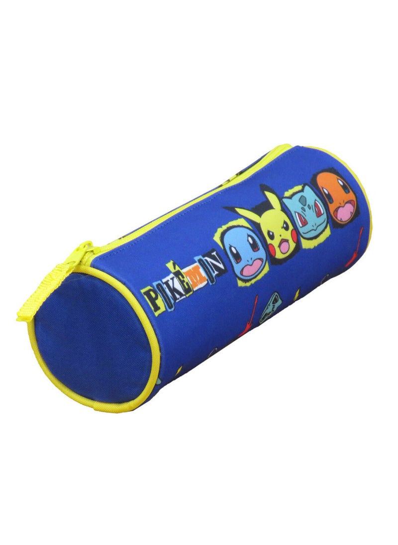 Pokemon Pikachu Cylindrical Zip Pencil Case in Blue with 22 cm, multicoloured,Case  - Image 3