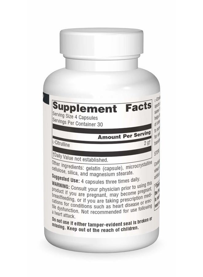 Source Naturals L-سيترولين - يدعم استعادة التمارين والطاقة وإزالة السموم*، 500 ملغ - 120 كبسولة - Image 3
