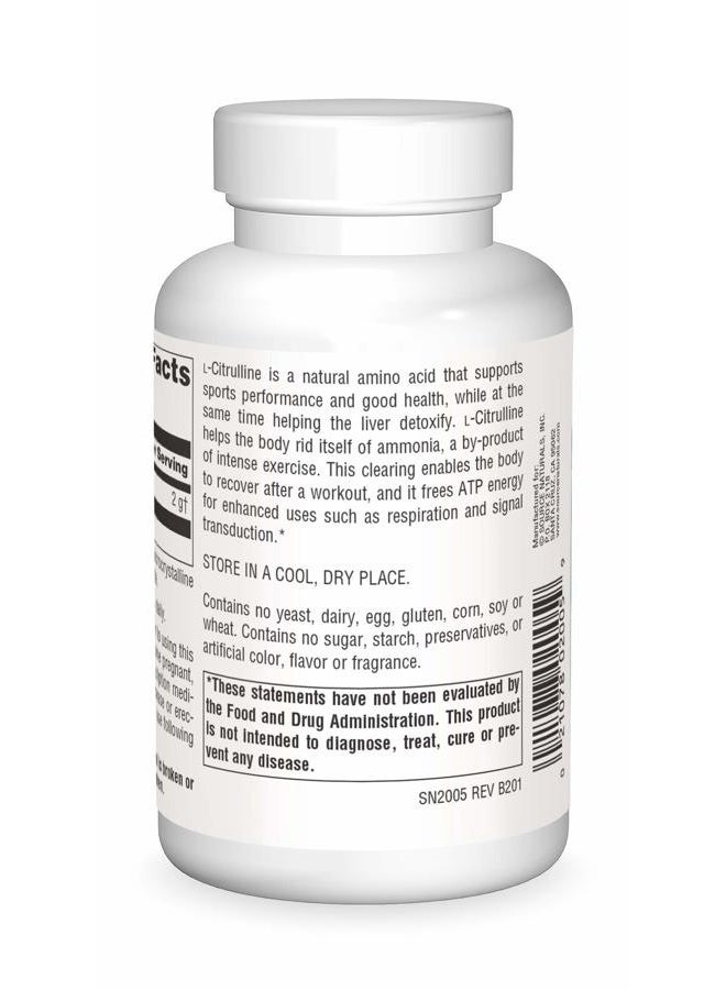 Source Naturals L-سيترولين - يدعم استعادة التمارين والطاقة وإزالة السموم*، 500 ملغ - 120 كبسولة - Image 2