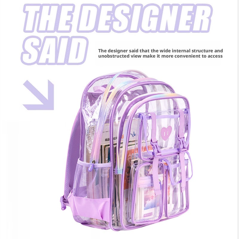 Sesame Baby Jelly Backpack for Girls Students, Large Capacity, Multi-color - Image 2
